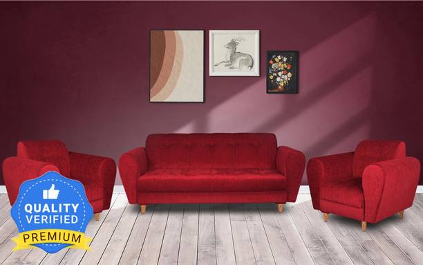 Seventh Heaven Milan 5 Seater Sofa Set, Chenille Molfino Fabric with 2 Year Warranty Fabric 3 + 1 + 1 Sofa Set