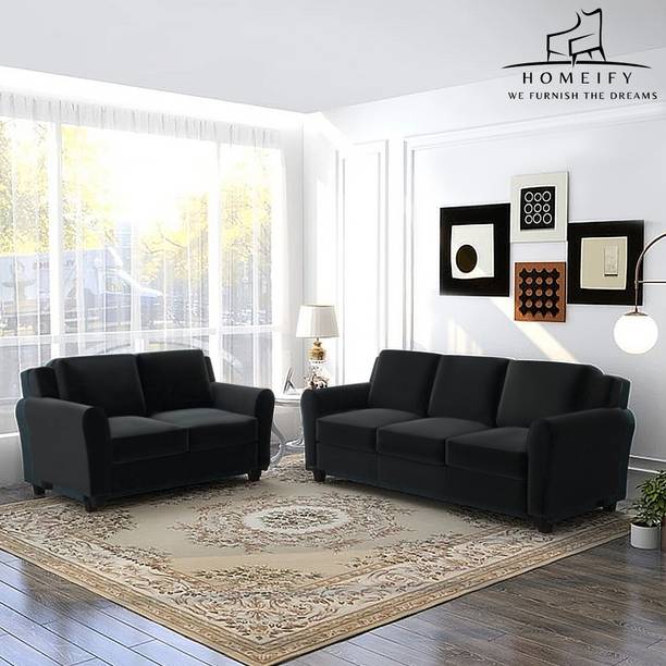 Homeify Ewan 5 Seater Modern Comfy Sofa Set for Living Room Fabric 3 + 2 Sofa Set