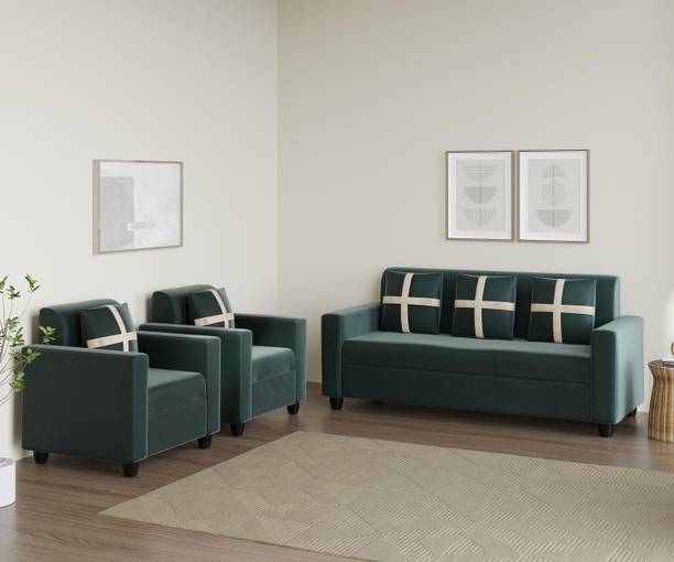 Craftjar Fabric 3 + 1 + 1 Sofa Set