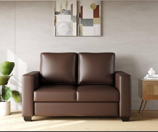 MANOHAR MART Orlando Leatherette 2-Person Sofa Solid Wood 2 + 1 Sofa Set