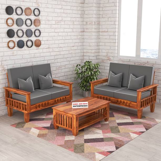 JeenWood KUBER Design Solid Wood Four Seater Sofa Set With 'HOLLAND' POLYESTER Fabric | Fabric 2 + 2 Sofa Set
