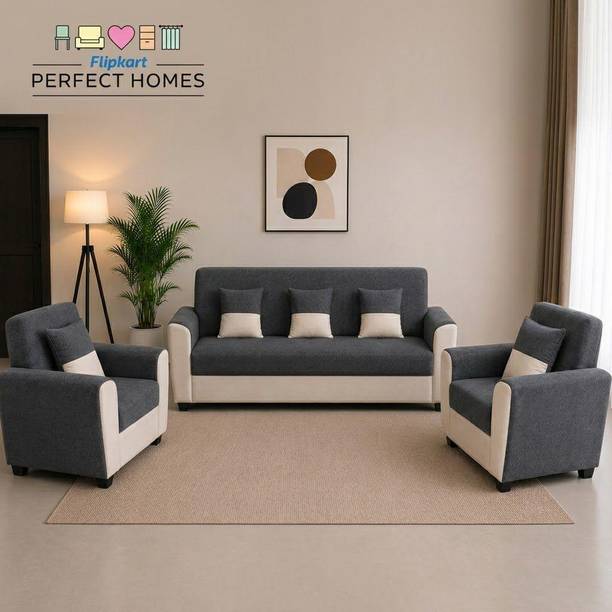 Flipkart Perfect Homes Century Velvet Fabric 3 + 1 + 1 Sofa Set
