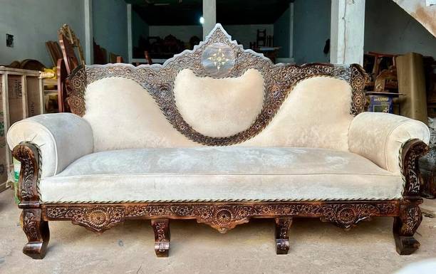 impression art store teak wood 5 seater sofa set Solid Wood 3 + 1 + 1 Sofa Set