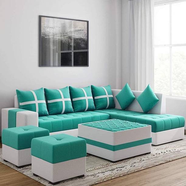 sugandha RHS Premium Quality 8 Seater Holland Fabric 3 + 2 + 2 + 1 Sofa Set