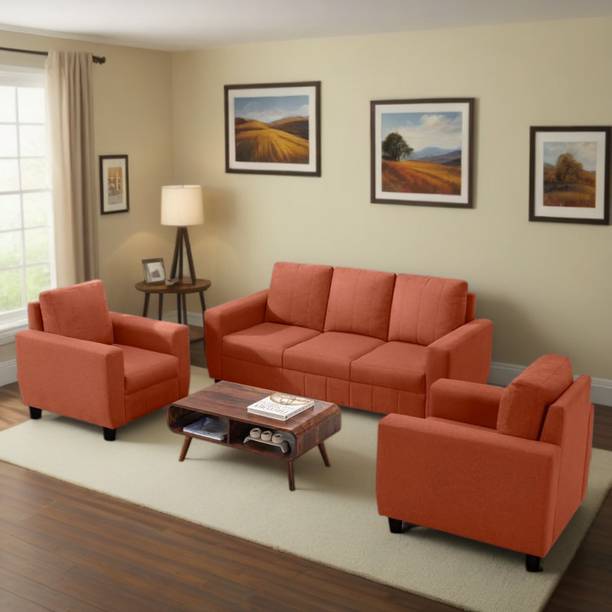 ROSLER WOODWORK Fabric 3+1+1 Five Seater Sofa Set For Living Room. Fabric 3 + 1 + 1 Sofa Set