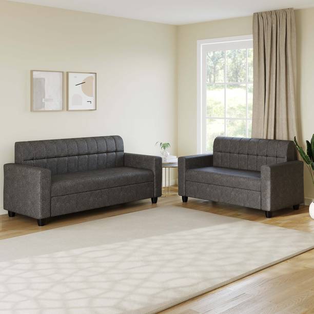 Allie Wood Fabric 3 + 2 Sofa Set