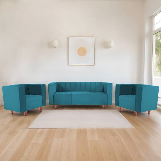 Seventh Heaven Sydney 5 Seater Sofa Set,Plush Suede Fabric 3 + 1 + 1 Sofa Set