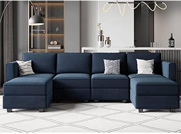 Comfort Couch Clarissa 6 Seater L Shape Sectional Sofa for Living Room Fabric 6 Seater  Sofa