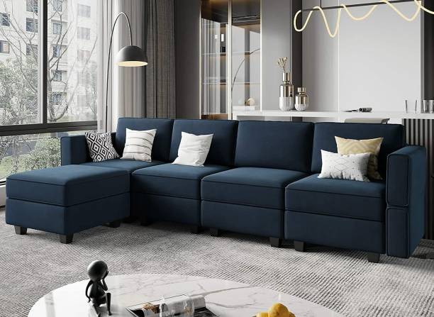 Homeify Skyler 5 Seater Sectional Sofa Set for Living Room Fabric 5 Seater  Sofa