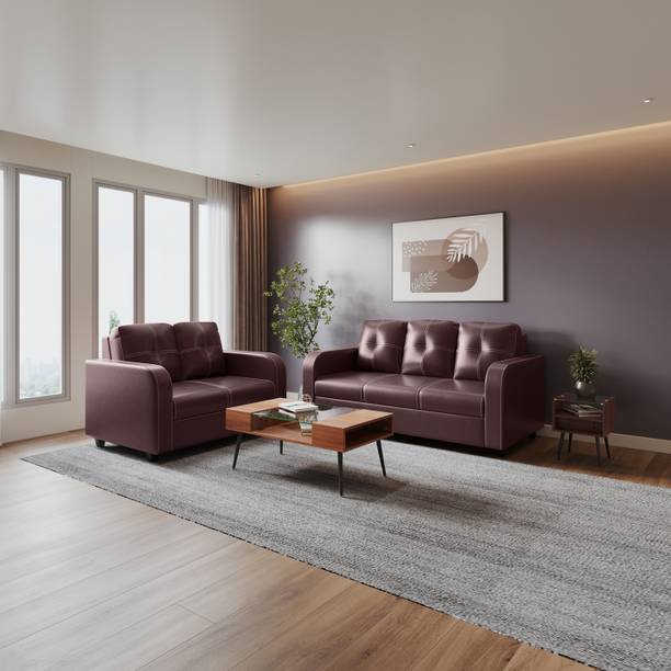 Interio by Godrej Tycoon Leatherette 3 + 2 Sofa Set