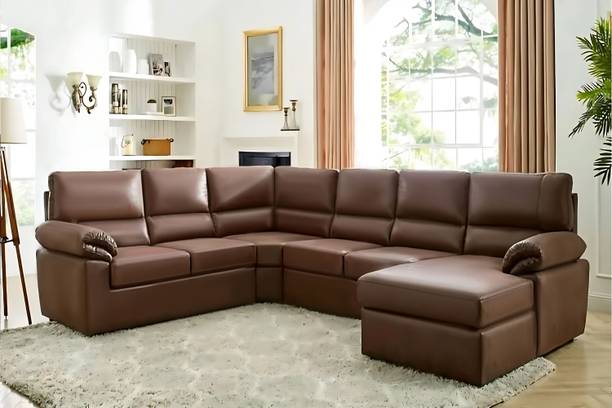 Homeify Eleanor 8 Seater Leather U Shape Sofa Set for Living Room Leather 3 + 2 + 1 + 1 Sofa Set