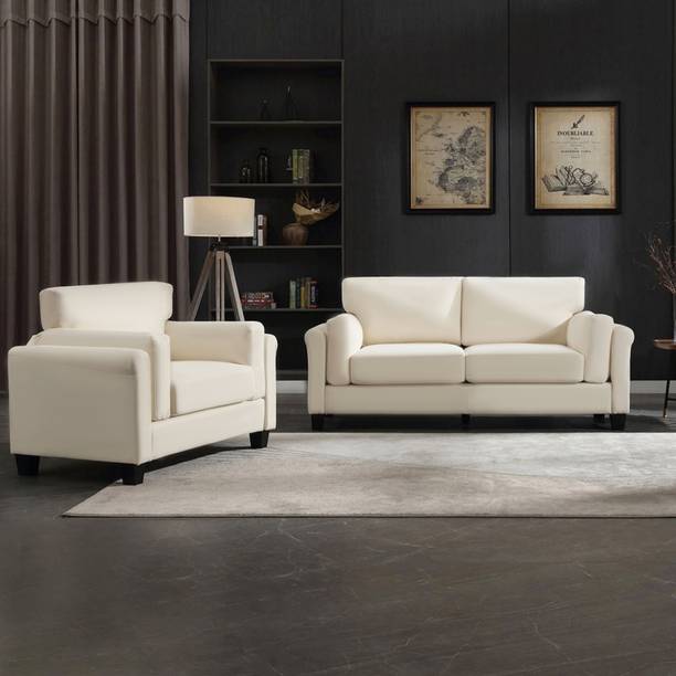 Homeify Clayne Fabric Double Arm for Living Room Fabric 2 + 1 Sofa Set