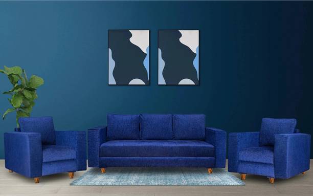 Seventh Heaven Rio 5 Seater Sofa Set, Chenille Molfino Fabric with 1 Year Warranty Fabric 3 + 1 + 1 Sofa Set