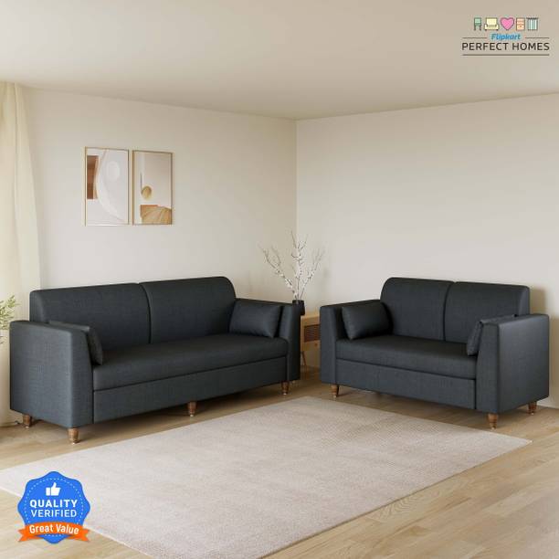 Flipkart Perfect Homes Huggo Sofa For Home Living Room Guest Room Office Fabric 3 + 2 Sofa Set