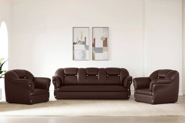 Flipkart Perfect Homes Bella Comfortable Stylish Leatherette 3 + 1 + 1 Sofa Set