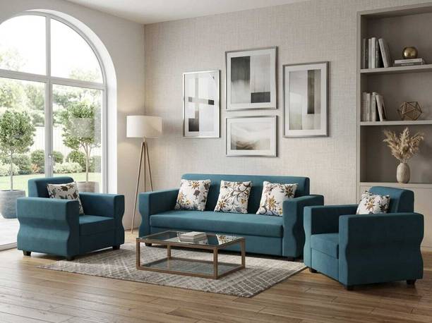 G-OMEN Nexus Premium Seude Velvet Mosha Fabric 3 + 1 + 1 Sofa Set
