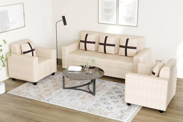 Flipkart Perfect Homes Premium Quality Velvet Fabric 3 + 1 + 1 Sofa Set