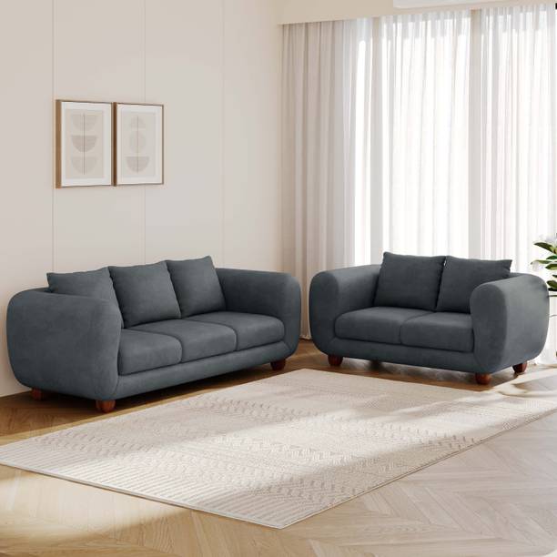 Atharv Homes Imperia Premium Velvet Fabric 3 + 2 Sofa Set