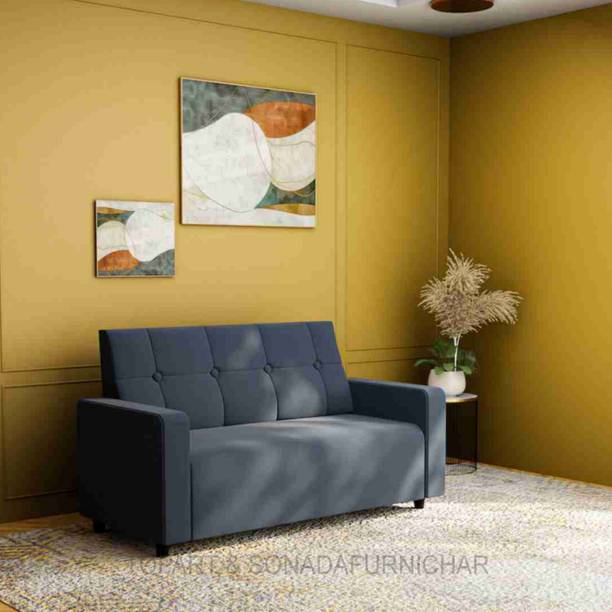 TOPART Wooden Fabric 2 Seater Sofa Set for Living Room Bedroom hotel office Fabric 2 + 2 Sofa Set