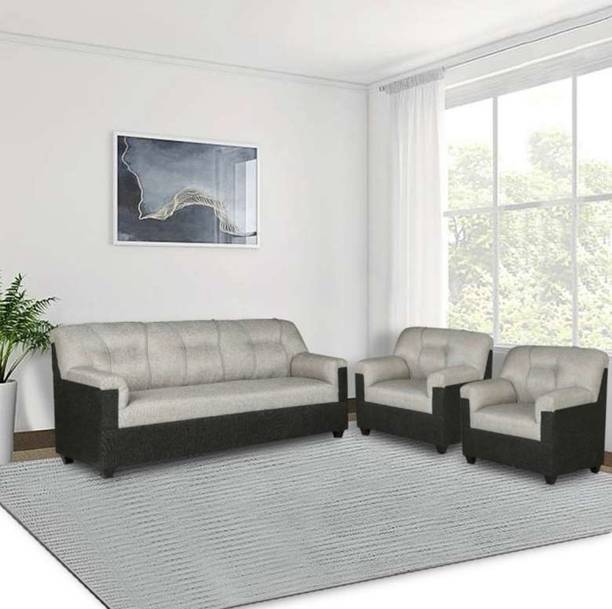 SAM STORE GREY SILVER 5seater Solid Wood 3 + 1 + 1 Sofa Set