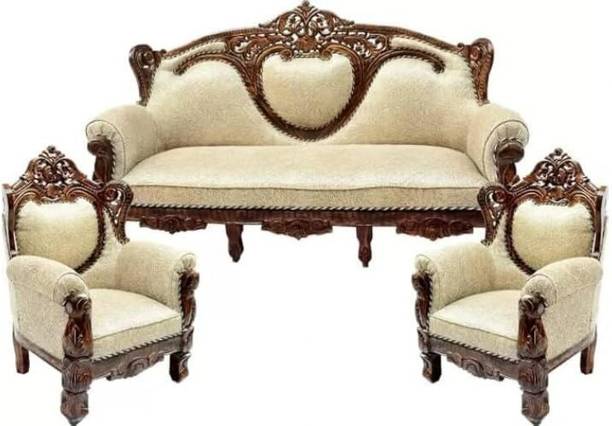 impression art store teak wood 5 seater sofa set Solid Wood 3 + 1 + 1 Sofa Set