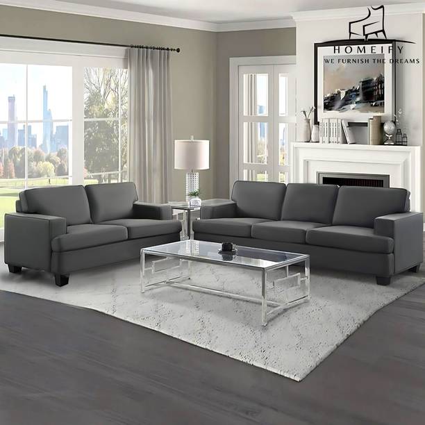 Homeify Wood Foster Fabric 3+2 Seater Living Room Sofa Set Fabric 3 + 2 Sofa Set