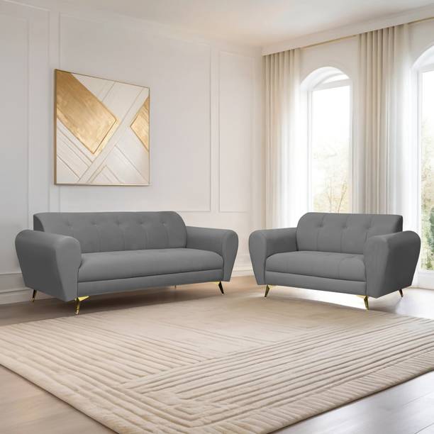 Seventh Heaven Milan Icon 5 Seater Sofa Set, Plush Suede Fabric Fabric 3 + 2 Sofa Set