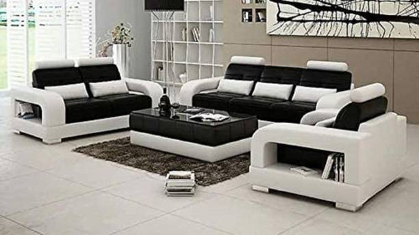 LUKRAIN Leatherette 3 + 2 + 1 Sofa Set