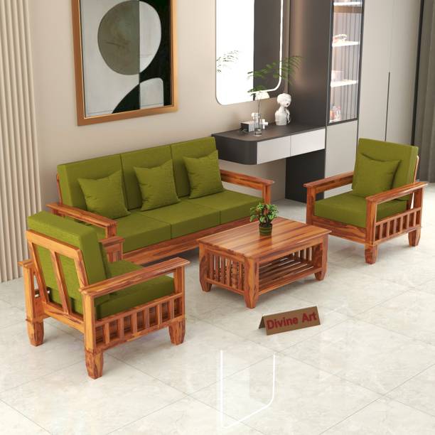 Divine Arts 5 Seater Sofa Set For Living, Waiting Room/ Office Fabric 3 + 1 + 1 Sofa Set