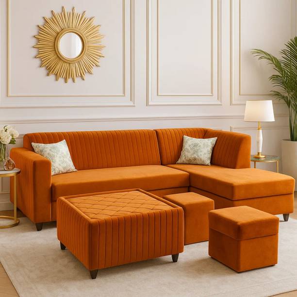 WAKESURE Premium Quality RHS Velvet Fabric 3 + 2 + 2 + 1 Sofa Set
