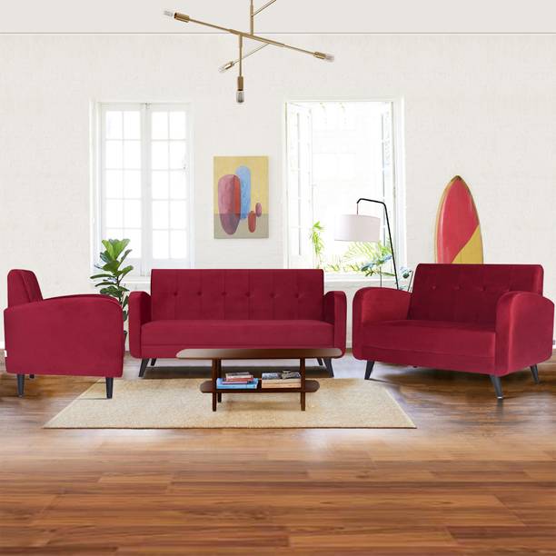 ARRA Rome Tufted Back 6 Seater Sofa Set Fabric 3 + 2 + 1 Sofa Set