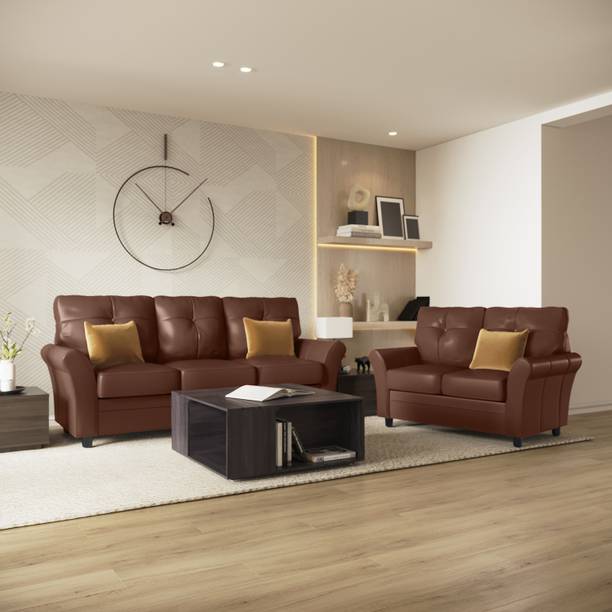Interio by Godrej Orlando Plus Leather 3 + 2 Sofa Set