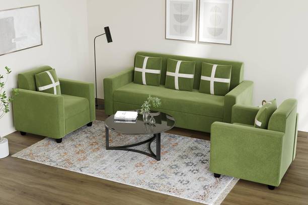 Klenta Home Decor Fabric Upholstered Five Seater Sofa Set Of 3+1+1 For Living Room/ Office || Fabric 3 + 1 + 1 Sofa Set