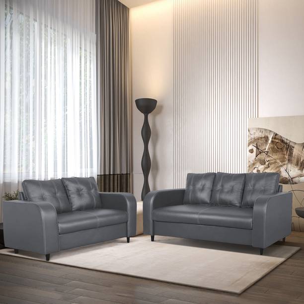 ARRA Tanaka Fully Upholstered Cushion Back Leatherette 3 + 2 Sofa Set