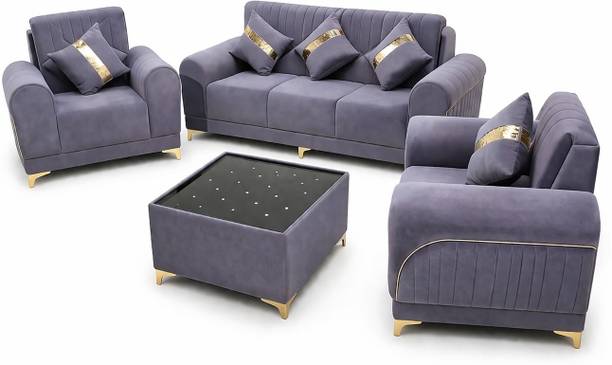 Woodtronic Woodtronic Fabric 3 + 1 + 1 Sofa Set