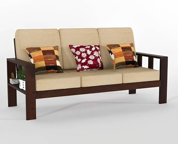 Flipkart Perfect Homes Solid Sheesham Wood Five Seater Sofa Set For Living Room, Hotel Office. Fabric 3 + 2 Sofa Set