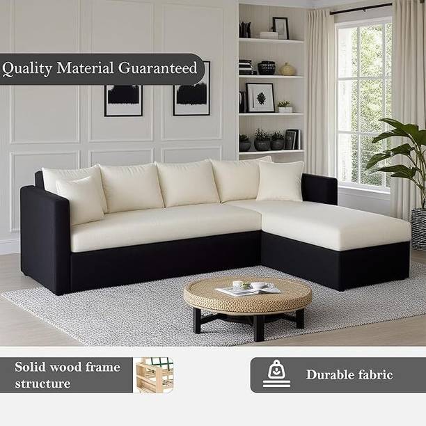 LIVEWELL Premium Quality Velvet RHS Velvet Fabric 3 + 2 + 1 Sofa Set