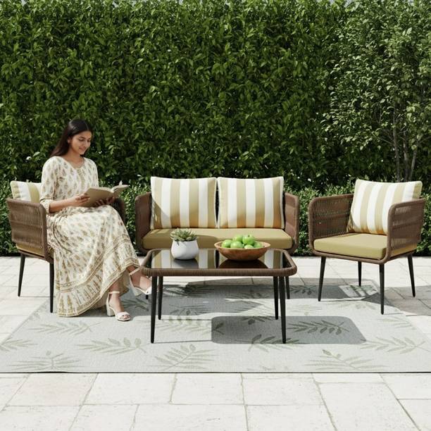 DEVOKO Fabric 2 + 1 + 1 Sofa Set