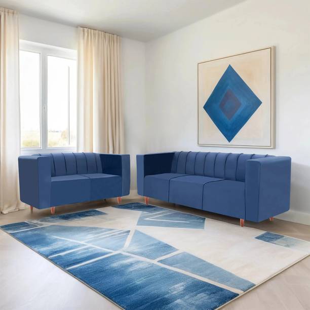 Seventh Heaven Sydney 5 Seater Sofa Set, Premium Velvet Fabric Fabric 3 + 2 Sofa Set