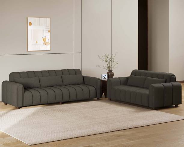 RM HOME Treasure Boucle Premium Fab HR Foam Modern Design Soft Seating Ultimate Comfort Fabric 3 + 2 Sofa Set