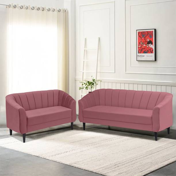 ARRA Henry 5 Seater Soft Velvet Fabric Sofa Fabric 3 + 2 Sofa Set