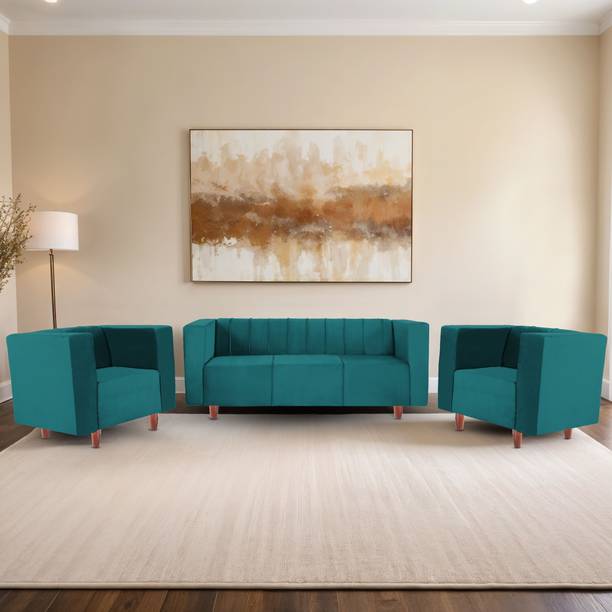 Seventh Heaven Sydney 5 Seater Sofa Set,Plush Suede Fabric 3 + 1 + 1 Sofa Set