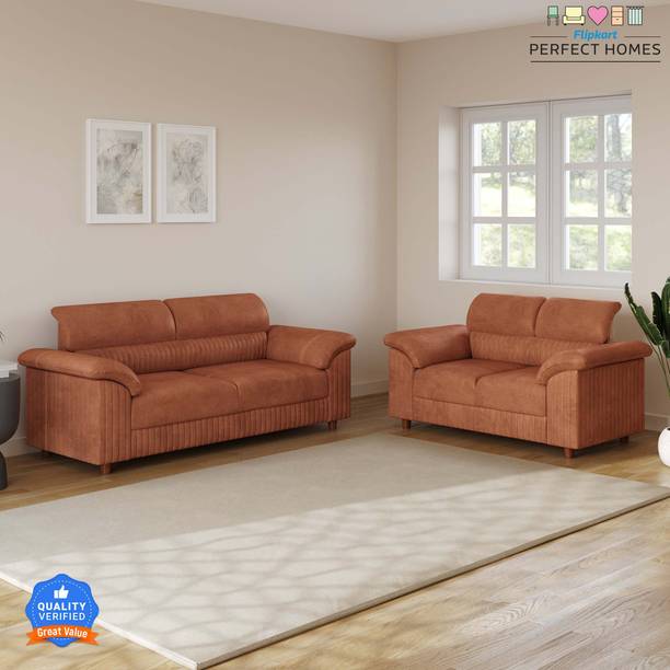 Flipkart Perfect Homes Aristo Tufted Premium Velvet Fabric 3 + 2 Sofa Set