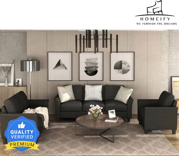 Homeify Swiss Fabric for Living Room Fabric 3 + 2 + 1 Sofa Set