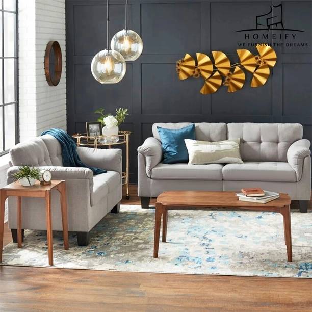 Homeify Deshon 5 Seater 3+2 Sofa Set for Living Room Fabric 3 + 2 Sofa Set