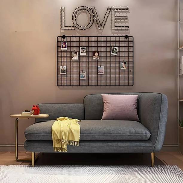 NG Decor L-Shape Gray Cotton & Linen Loveseat for 2 Seaters Small Chaise Lounge Fabric 2 + 1 Sofa Set