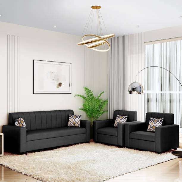 Bharat Lifestyle Tulip Leatherette 3 + 1 + 1 Sofa Set