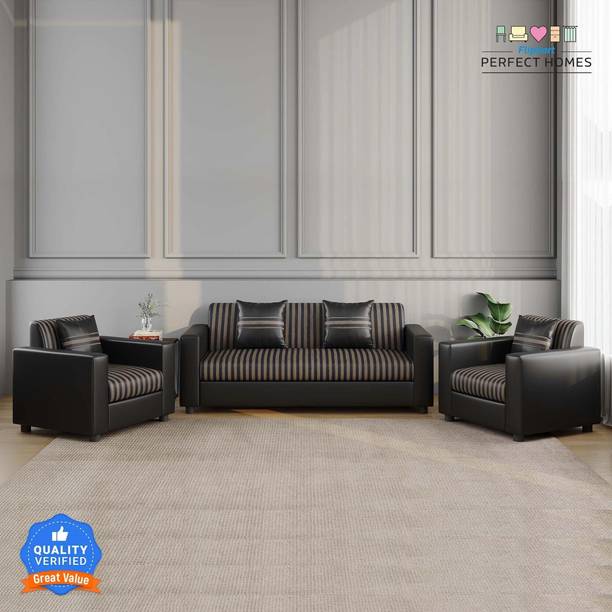 Flipkart Perfect Homes New Crete Zebra line Fabric 3 + 1 + 1 Sofa Set
