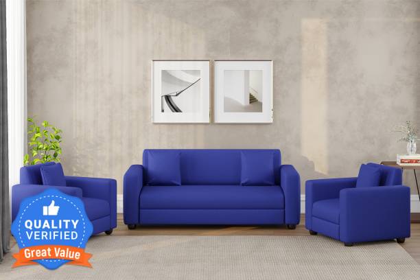 WESTIDO Lowkey Beige Fabric 3 + 1 + 1 Sofa Set