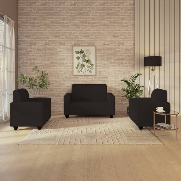 Wakeup India Cuddlr Premium Pocket Spring Cushion 2+1+1 seater Coffee Fabric 2 + 1 + 1 Sofa Set